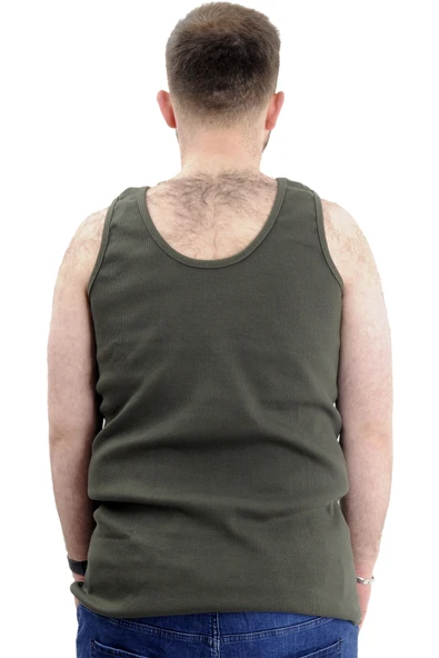 Mode XL Büyük Beden Erkek Kolsuz Atlet 6341 Haki - 4