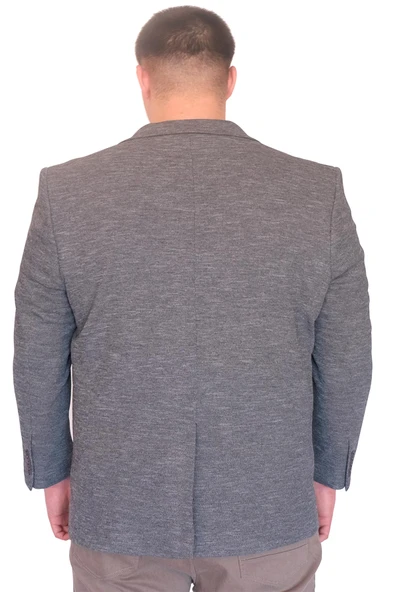 Mode XL Büyük Beden Erkek Klasik Blazer Ceket BRITANYA 23028 Koyu Gri - 8