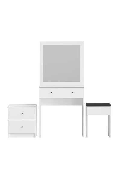 Decormet Nice Makyaj Masası Beyaz - Resim 8