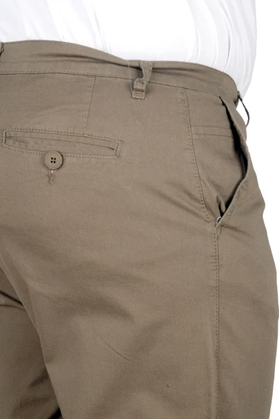 Mode XL Büyük Beden Erkek Pantolon Keten Milano  20850 Toprak - 3