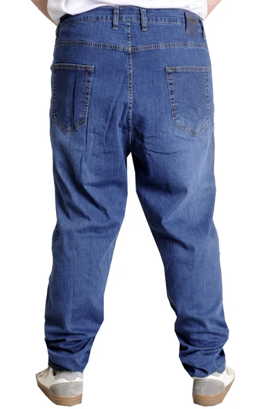 Mode XL Büyük Beden Erkek Pantolon Kot Klasik Toronto Blue 22936 Mavi - 4