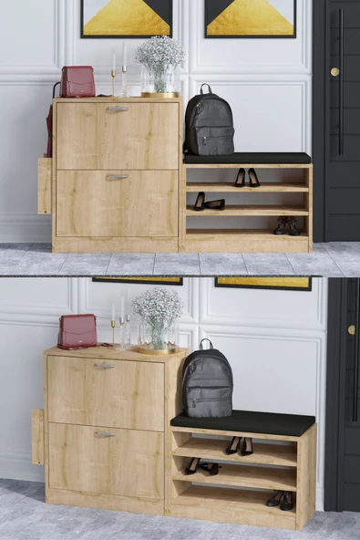 Decormet Trend Ayakkabı Dolabı Safir Meşe - Resim 5