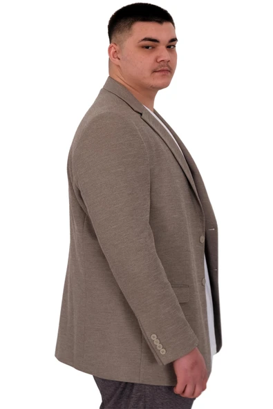 Mode XL Büyük Beden Erkek Ceket Blazer Britanya 23028 Vizon - 2