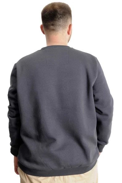 Mode XL Büyük Beden Erkek Sweat BisYaka Do İt Yourself 23168 Fume - Resim 4