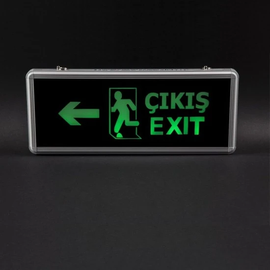 Sağ - Sol Çıkış Levhası, 3 Saat Şarjlı, Elektrikle Çalışır, 3 Watt Ledli, Acıl Çıkış Levhası, EXIT - 2