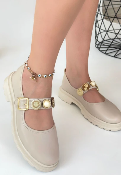 Okira Bej Cilt Oxford Ayakkabı - Resim 3