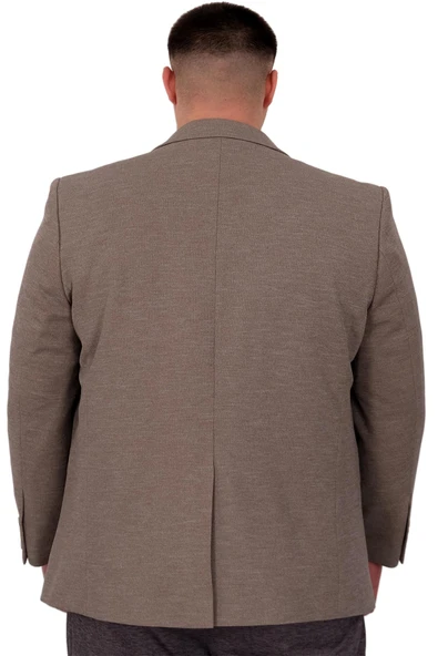 Mode XL Büyük Beden Erkek Ceket Blazer Britanya 23028 Vizon - 3