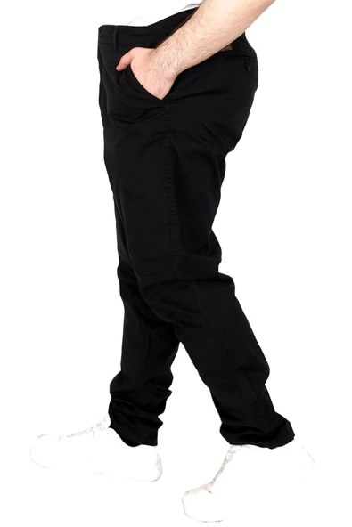 Mode XL Büyük Beden Erkek Gabardin Pantolon Doğa 22850 Siyah - Resim 7