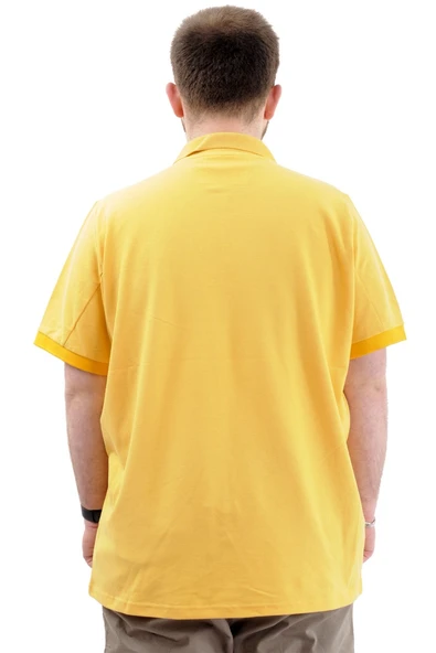 Mode XL T-Shirt Polo Yaka Cepli Klasik 20550 Hardal - Resim 7