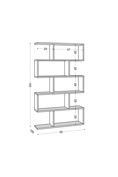 Decormet Nilüfer Kitaplık Beyaz - Resim 4