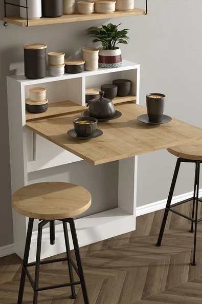 Decormet Bracked Çok Fonksiyonlu Masa Safir Meşe - Resim 2