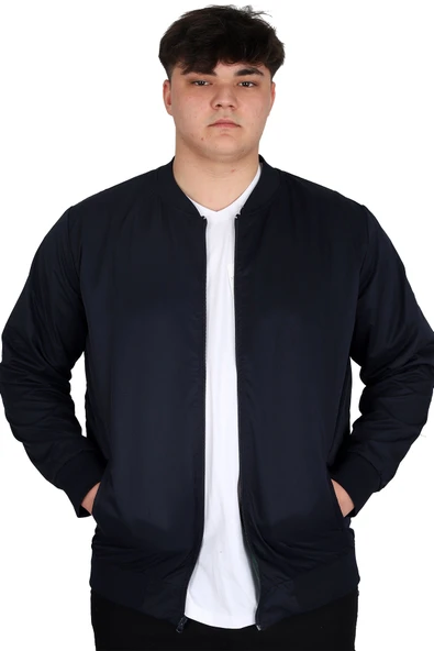 Mode XL Büyük Beden Erkek Çift Taraflı Mont 23652 Lacivert-Yeşil ürün görseli