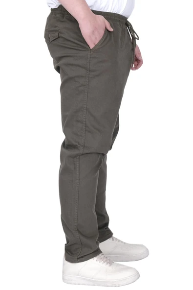 Mode XL Büyük Beden Erkek Pantolon Gabardin Düz Paça Jogger Everest 21929 Haki - 2