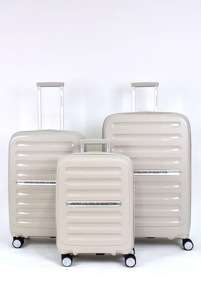 Benetton Polipropilen Kırılmaz 3'lü Valiz Seti Siyah BNT1000