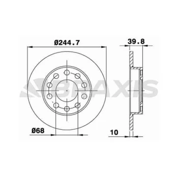 Vag Arka Fren Aynası A80 91>94 A4 00>04 A4 Avant 01>04 A4 Cabrıolet Seat Exeo 08> - Braxıs Ae0167 ürün görseli