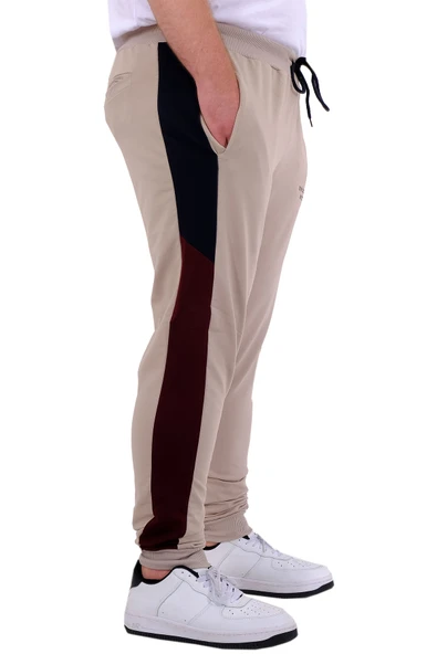 Mode XL Büyük Beden Erkek Eşofman Altı İnterlok Garnili BROOKLYN 24517 Gri - Resim 3