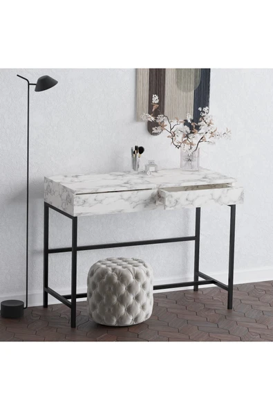 Decormet Linda Makyaj Masası Carrara Marble - Resim 8