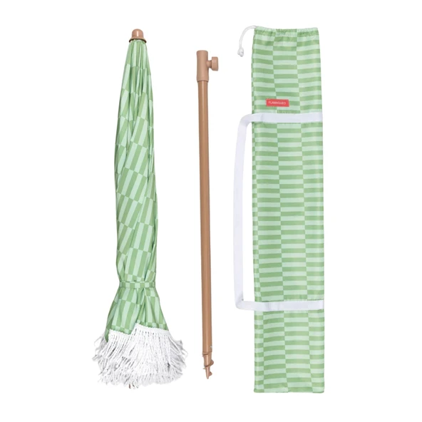 Flamingueo Caramel Plaj ve Bahçe Şemsiyesi Yeşil - 3