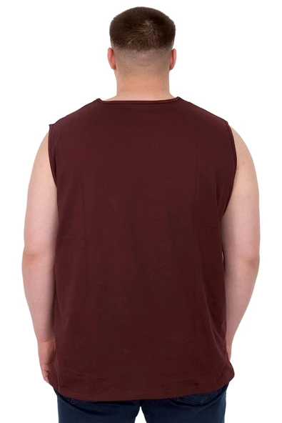 Mode XL Büyük Beden Erkek Atlet Nakışlı U25101 Mürüdm - 2