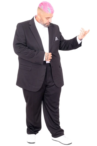 Mode XL Büyük Beden Erkek Takım Elbise Tintin Basic All 24020 Siyah - 5