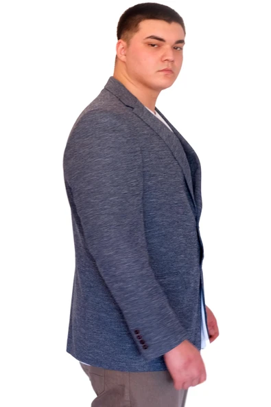 Mode XL Büyük Beden Erkek Klasik Blazer Ceket BRITANYA 23028 GRI - 6