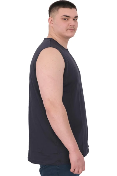 Mode XL Büyük Beden Erkek Atlet Nakışlı U25101 Lacivert - 2