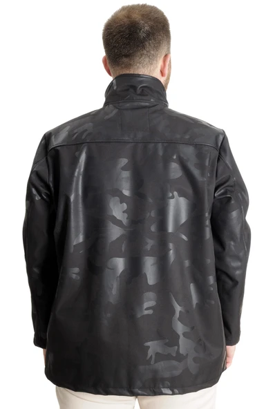 Mode XL Büyük Beden Erkek Waterproof Softshell 23232 Siyah - 4