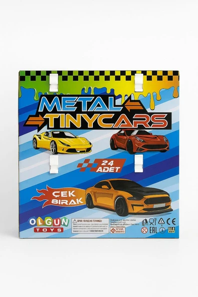 METAL TINYCARS Çek Bırak Metal Oyuncak Arabalar 24’lü Set - Resim 3