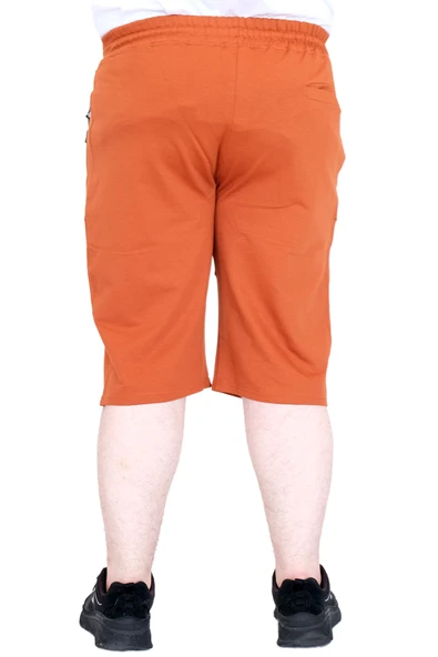 Mode XL Büyük Beden Erkek Şort 2 İplik Parçalı U25504 Tarçın - Resim 4