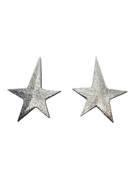 Göz Alıcı Gösterişli Gümüş Kaplama Yıldız Model Şık Çelik Uçlu VIP Bijuteri Küpe | Zarif ve Işıltılı ürün görseli 1