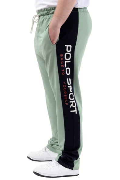 Mode XL Büyük Beden Erkek Eşofman Altı Cepli Baskılı SPORT 24516 Çağla - Resim 3