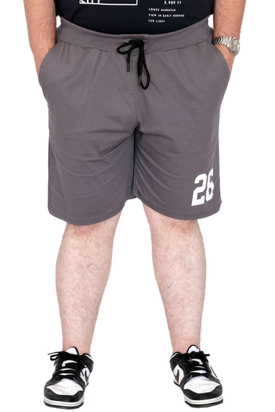 Mode XL Büyük BedenErkek Şort 26 Baskılı 25301S Füme ürün görseli 1