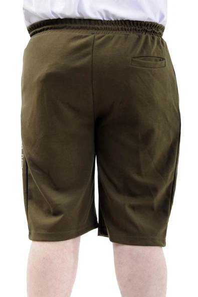 Mode XL Büyük Beden Erkek Kapri Şort Baskılı CALIFORNIA 24503 Haki - 4