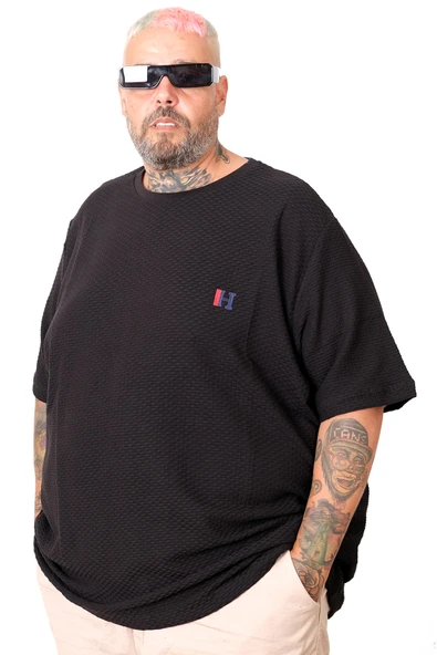 Mode XL Erkek Büyük Beden T-Shirt Petek U20038 - Resim 2