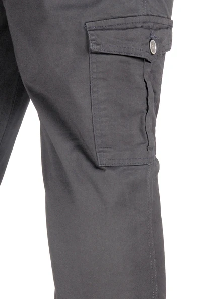 Mode XL Büyük Beden Pantolon Keten Kargo Jogger Milano 21912 Lacivert - Resim 10