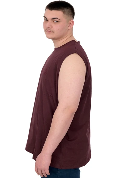 Mode XL Büyük Beden Erkek Atlet Nakışlı U25101 Mürüdm - 3