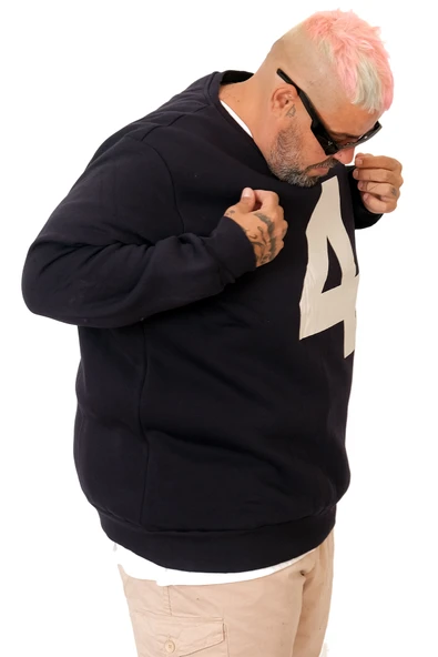 Mode XL Battal Beden Bis Yaka Sweat 4 U25809 - Resim 2