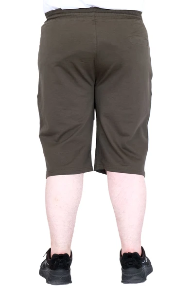 Mode XL Büyük Beden Erkek Şort 2 İplik Parçalı U25504 Haki - 4