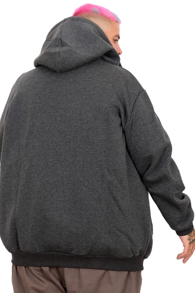 Mode XL Erkek Büyük Beden Sweat Kapşon Ferm. Baskılı 24538 - Resim 4