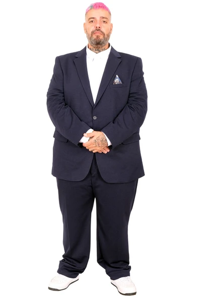 Mode XL Büyük Beden Erkek Takım Elbise Zara Tintin Basic 24020 Lacivert - Resim 9