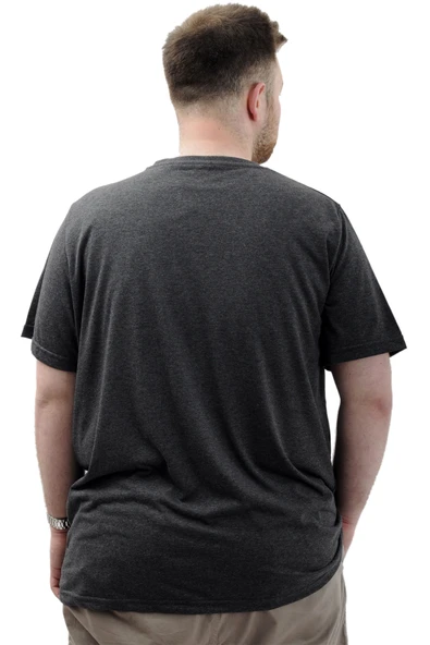 Mode XL Büyük Beden Erkek Baskılı Tişört Bisiklet Yaka Pamuklu NEW YORK U24081 Anrtamelanj - Resim 4