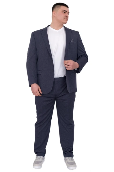 Mode XL Büyük Beden Erkek Takım Elbise Tintin Basic All 24020 Indigo