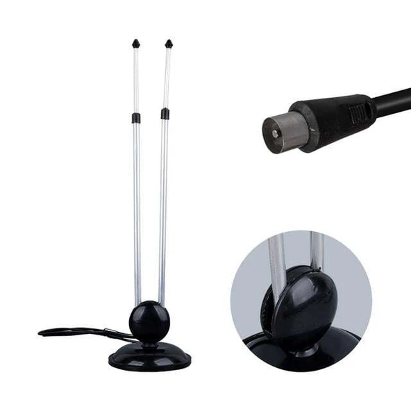 PowerMaster PM-25024 TV Üstü Eski Tip Karasal Yayın Anten - Resim 2