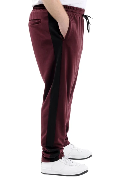 Mode XL Erkek Büyük Beden Eşofman Altı Cepli İnterlok GARNILI 24518 Mürdüm - Resim 4