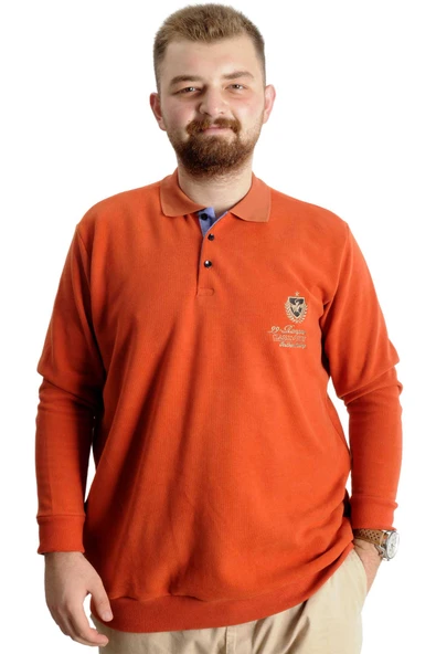 Mode XL Büyük Beden Erkek Sweat Polo Selanik Classic Sport 23444 Kiremit ürün görseli