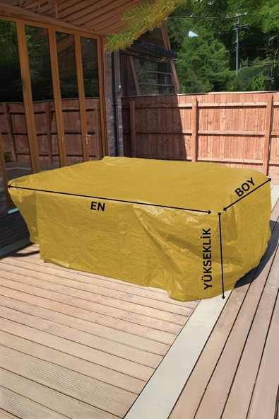 sizenelazım (1m x 1m x 1m) Sarı Bahçe Mobilya Koruma Örtüsü  Su Geçirmez Branda - Resim 2