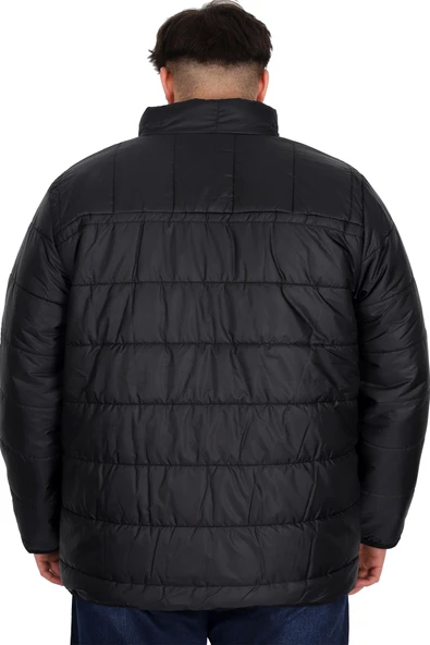 Mode XL Büyük Beden Erkek Dik Yaka Kapitone Mont U24614 Siyah - 3