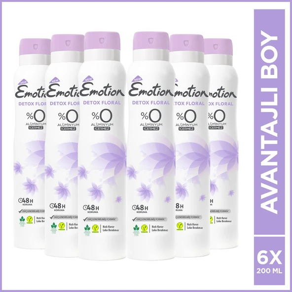 Emotion Detox Floral Kadın Deodorant 6 x 200 ml - 1