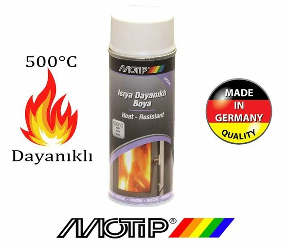 Motip Isıya Dayanıklı Sprey Boya 500 Derece Beyaz 400 ML ürün görseli