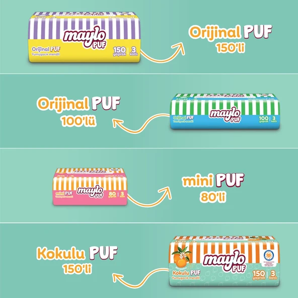 Maylo Puf Mendil 150'li Tek Paket - 8